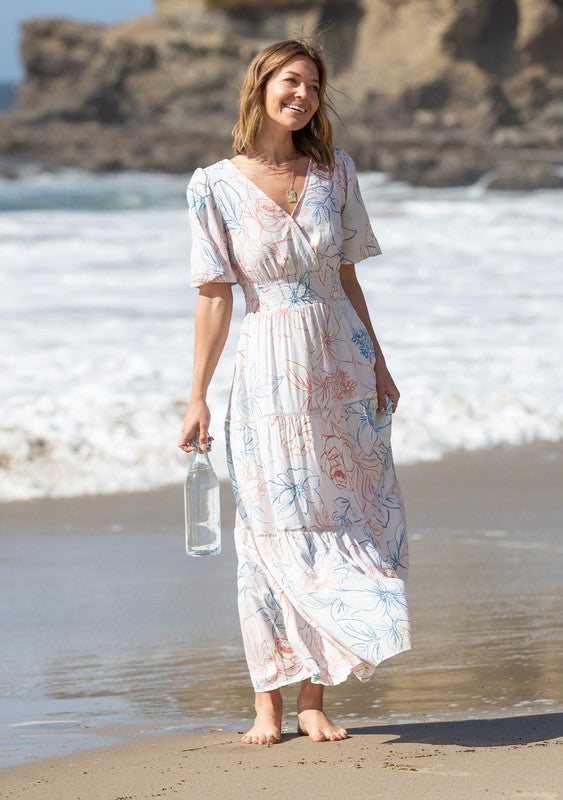 Bohemian Floral Tiered Maxi Dress ...